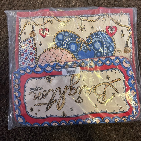 Brighton Celebrate Holiday Tote Large Canvas Heart New In Bag $150 - Picture 4 of 4